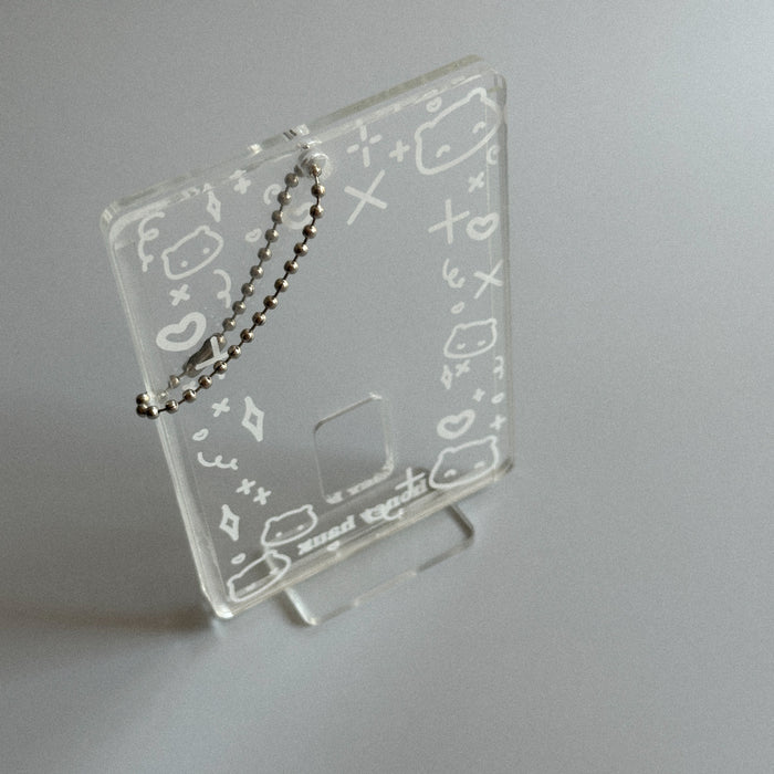 Transparent Kitty Doodle Acrylic Photocard Holder