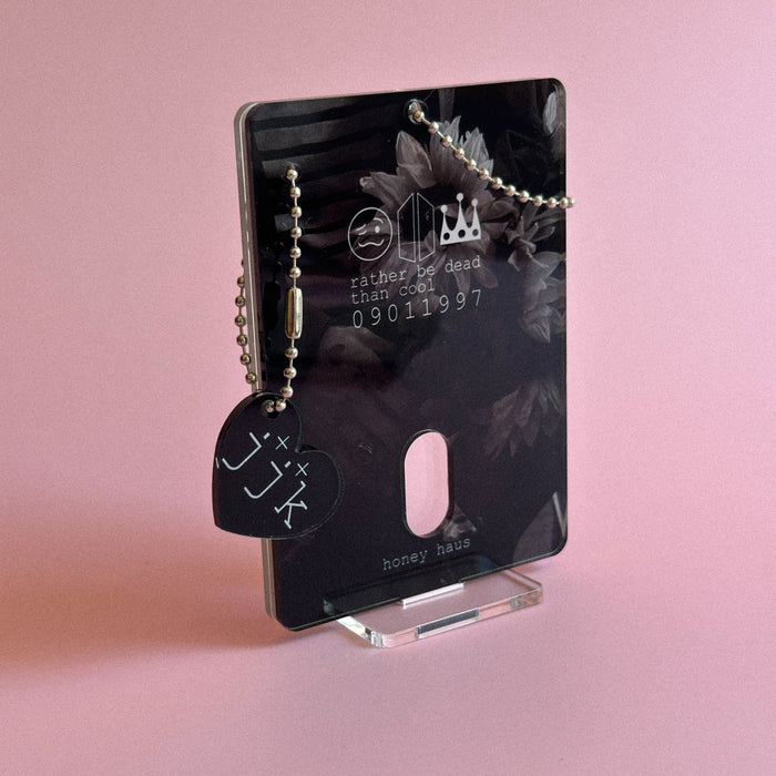 BTS Jeon Jungkook Tattoo Acrylic Photocard Holder with keychain
